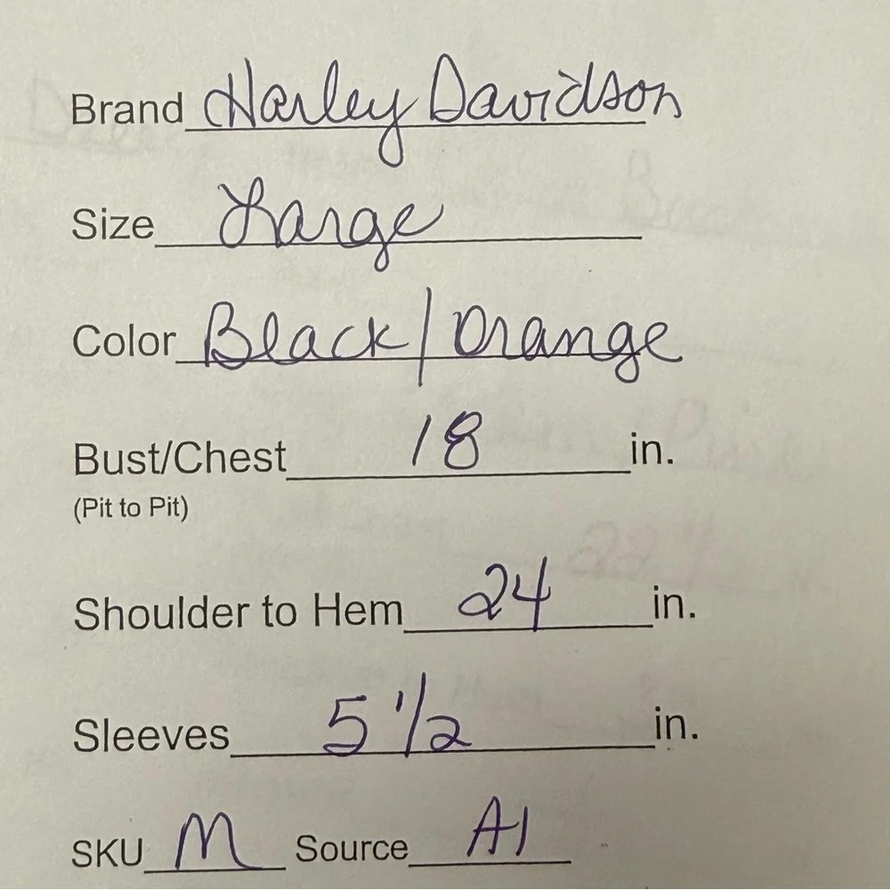 Harley Davidson Black Orange Graphic Logo Motorcycle Biker Tee Shirt L - Picture 10 of 10